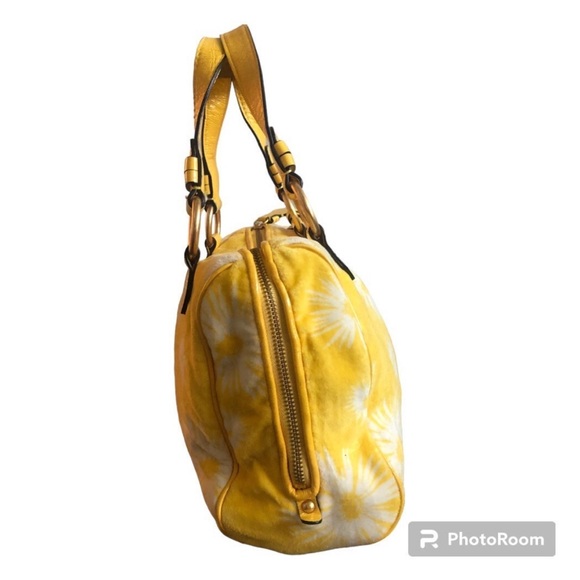 Vintage Juicy Couture Y2K Daisy Velour Patent Trim Handbag
